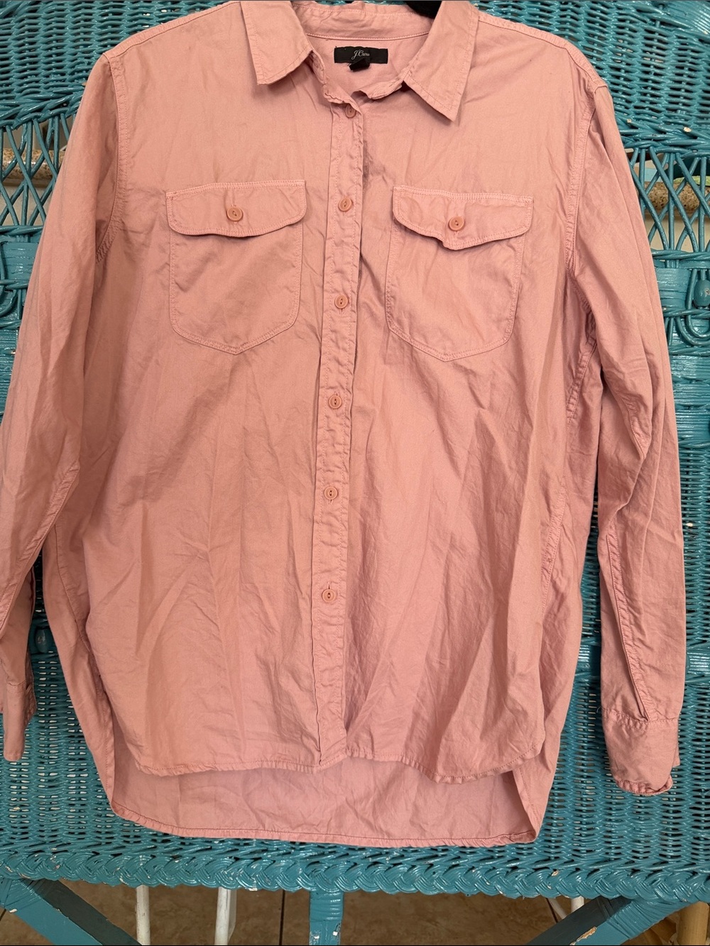 Mauve pink J. Crew button up blouse